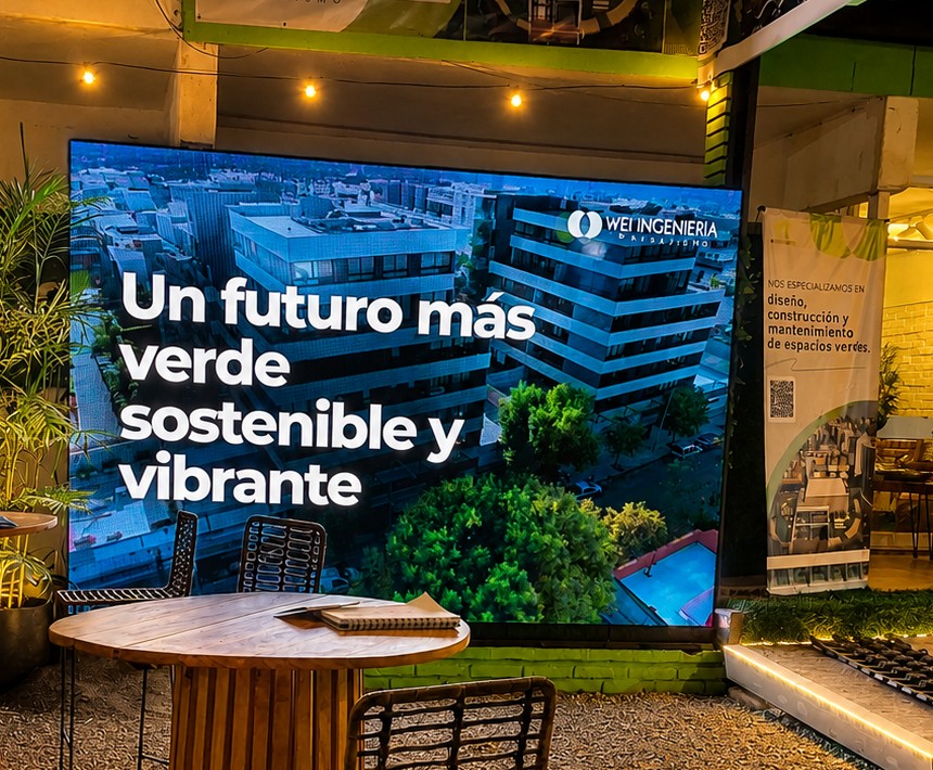 Pantalla LED rental en un evento de Wei Ingeniería
